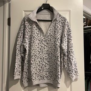 Mock neck zipper sweatshirt